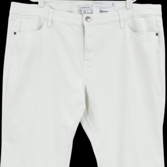 Liz Claiborne Womens Lana High-Rise Straight Leg White Denim Jeans Plus Size 22W - Picture 3 of 12